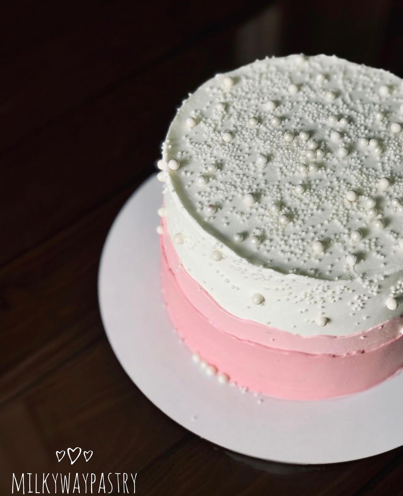 Shimmering pearl cake