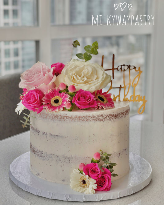 Naked Cake + Pick your own flowers