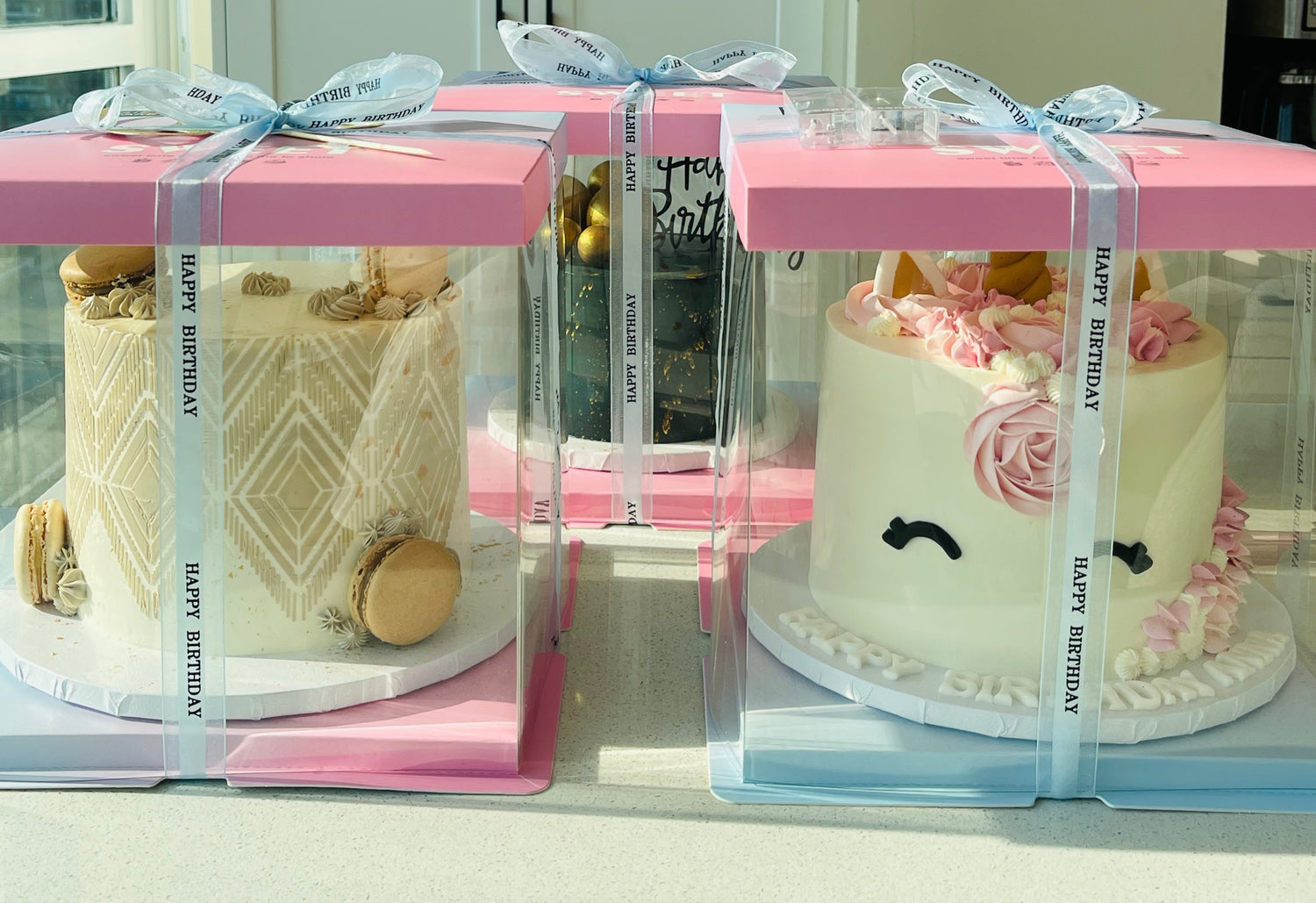 cake in beautiful boxes and packaging